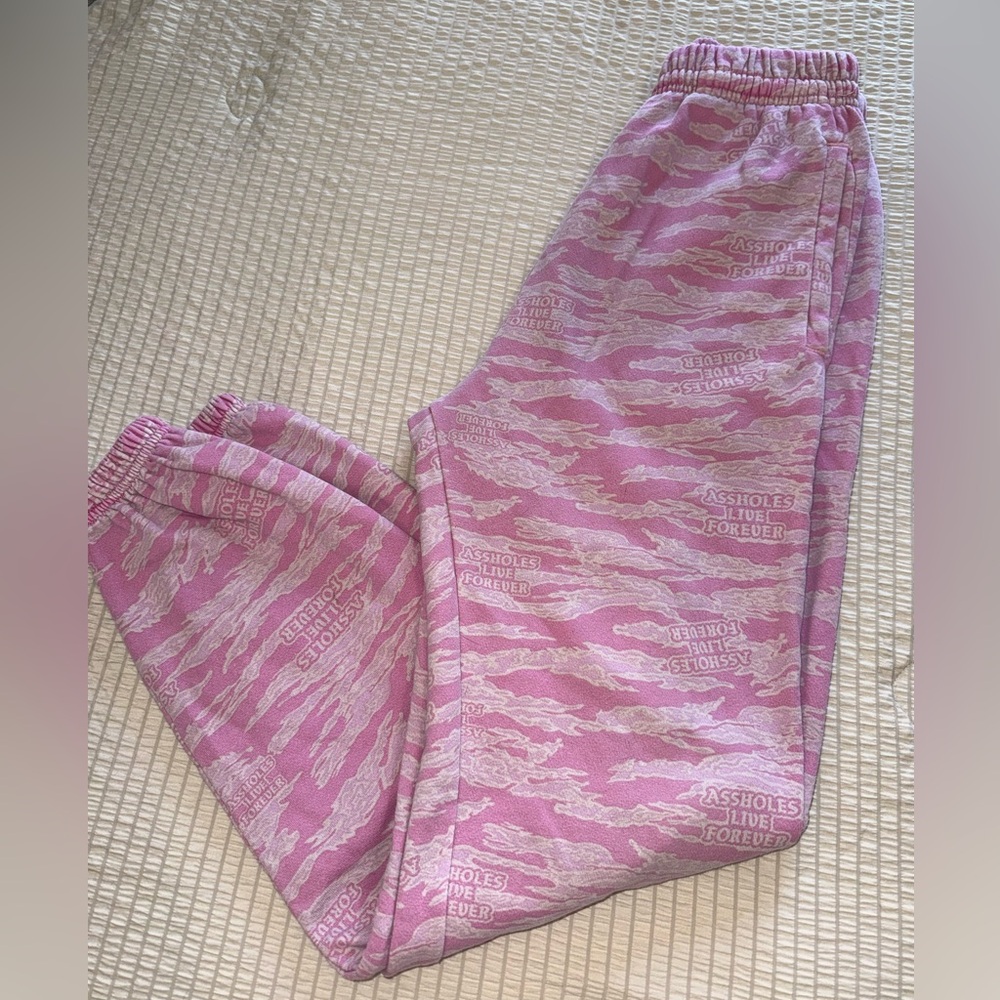 Pink Camo Assh0les Live Forever Joggers small